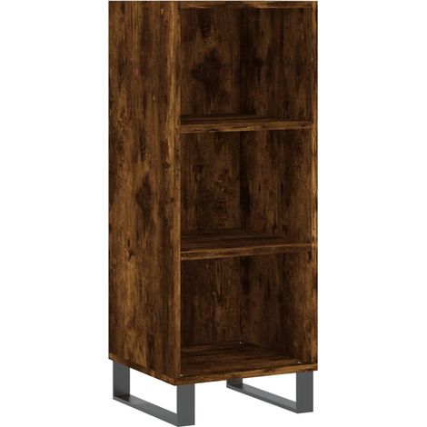 Buffet bahut commode armoire meuble de rangement organisateur cuisine salle de séjour salon 34,5 x 32,5 x 90 cm bois d'ingénierie marron (1/5)