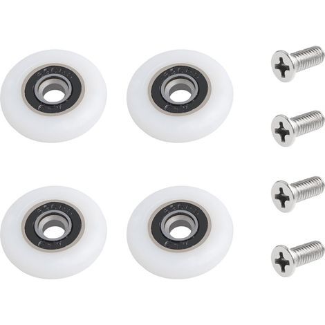 CCYKXA 4 Pieces Shower Door Roller, Shower Door Roller Wheel for Sliding Doors, Replacement Door Wheel for Roller (25MM) (1/5)