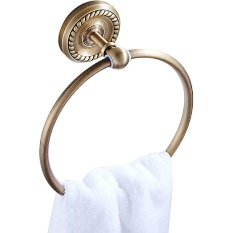 Antique Towel Ring,Retro Brass Towel Holder,Vintage Towel Ring with Drilling (1/5)