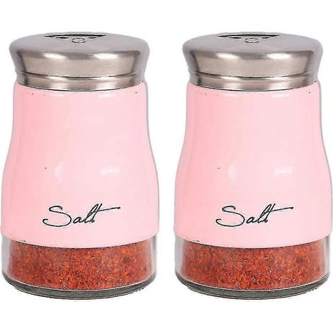 Ensemble de salière et poivrière, Décoration de cuisine, Ensemble de salière et poivrière en verre, Jolie salière - 26-pink (1/5)