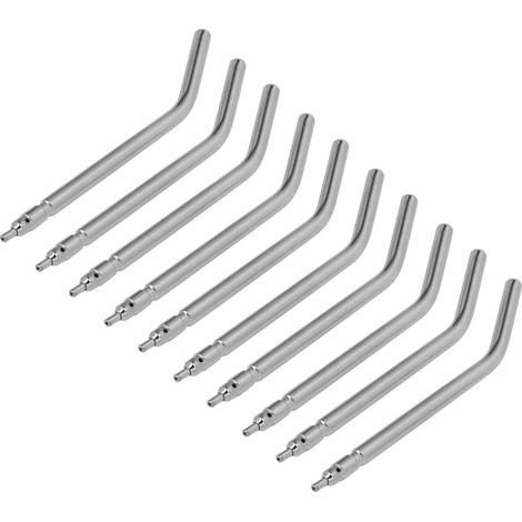 Lot de 10 embouts de seringue air/eau dentaires en acier inoxydable pour le nettoyage des dents et le nettoyage des dents par pulvérisation d'air et d'eau sur fauteuil dentaire (1/5)