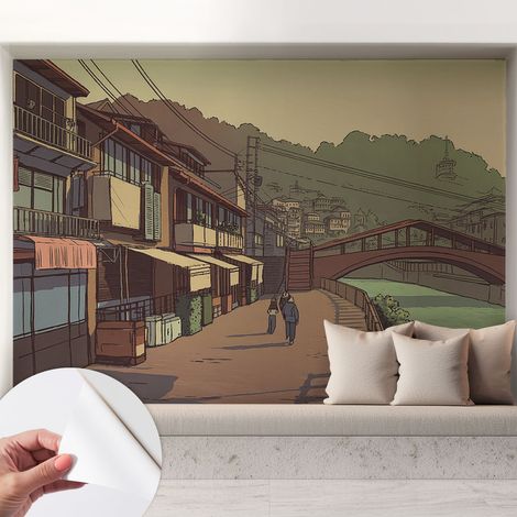 Carta da parati autoadesiva - fotomurale - decorazione parete - murale - adesivo da muro - Paesaggio pastello 208x146 cm (1/5)