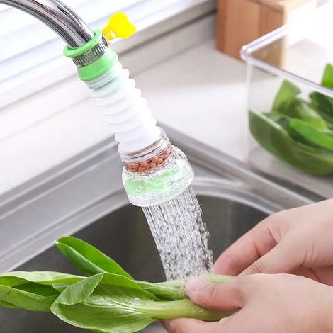 Extension de robinet de cuisine réglable à 360° avec tête de pulvérisation filtrante, flexible et anti-éclaboussures, diffuseur d'eau (1/5)