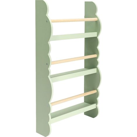 WOLTU Kids Librería Infantil Pared Estantería Frontal de Madera Organizador Pequeño de Libros Verde (1/5)