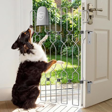 Barrière de sécurité métallique rétractable pour portes d’entrée, barrière anti-effraction, 62 cm de largeur, 88,5 cm de hauteur, barrière de sécurité pliable et sûre pour les ouvertures de (1/5)