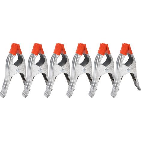 6 Stück Metall-Federzangen 6 Zoll, Metall-Klammerzange mit Gummibeschichtung für Planen Campingplane Holzarbeit