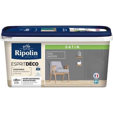 Ripolin color satinado gris pizarra 2,5 litros pintura para paredes (1/3)