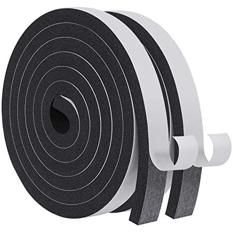 Guarnizione autoadesiva per porte e finestre - Guarnizione in gomma - Anticollisione - Insonorizzata - Impermeabile e antipolvere 30 x 10 mm x 4 m, Nero