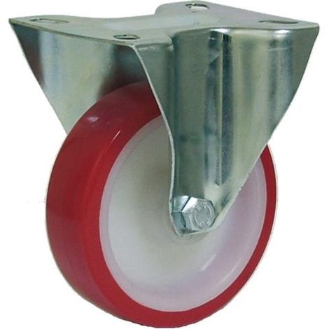 Rueda semi-industrial AFO serie music rojo pletina fija - 80 mm
