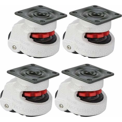 4 Pieces 2.8" Retractable Leveling Caster, Industrial Swivel Caster, 330lb Capacity Swivel Wheels (1/5)