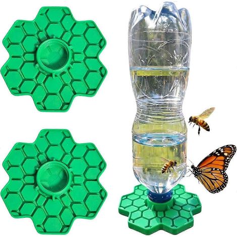 Abreuvoir pour abeilles, station d'abreuvement en forme de fleur imprimée en 3D, bac à eau sécurisé pour les abeilles pollinisatrices, accessoire de jardin vert (1/5)