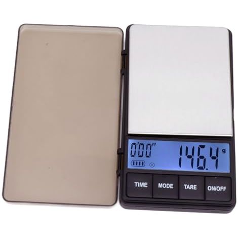 Mini-Kaffeewaage, empfindlich und präzise, 1000 g, 0,1 g Genauigkeit, mit Timer- und Tara-Funktion.