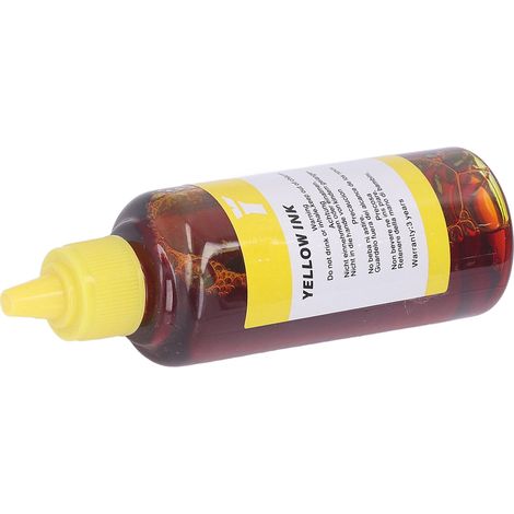 Cartouche d'encre jaune 100ml compatible Epson, HP et Canon - recharge imprimante haute capacité (1/5)