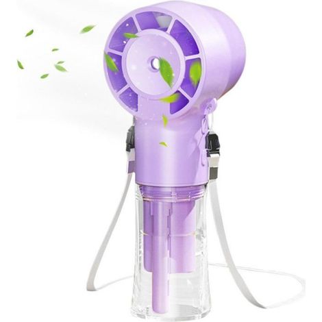 Misting Fan - Neck Fan - Portable USB Rechargeable Cooling Fan With Mist Function - For Indoor Outdoor Use - 1200 Mah Battery - 1 Piece (1/5)