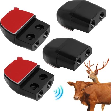 (4pieces)Sifflet Ultrason Anti gibier, pour Voiture Répulsif Sanglier Efficace, Protection Ultrasone pour Animaux de Route, Installation Facile, Léger et Compact (1/5)