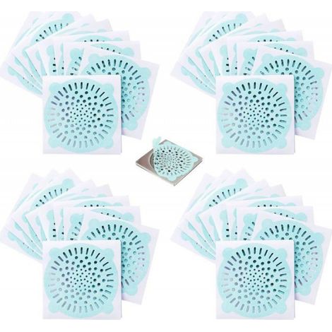 Filtre Cheveux - Non Tissé Auto-Adhésif - Pour Douche Évier Baignoire - Diamètre 10 cm - Lot de 40 (1/4)