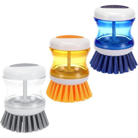 Brosse Vaisselle 3 Pièces avec Distributeur de Liquide Nettoyage de la Vaisselle et des Casseroles (1/5)