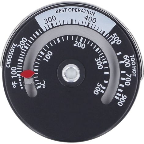 Thermomètre magnétique pour poêle 0‑500℃. cadran en alliage d'aluminium. haute précision. pour cheminée (1/5)