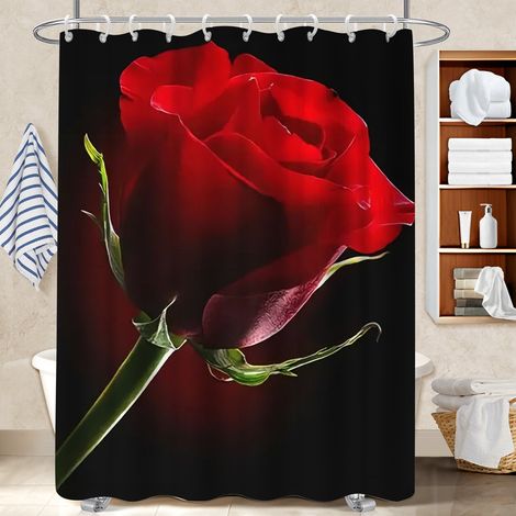 Rideau de douche imperméable en polyester 180x180 lavable bâche polyester douche pour personne à mobilité réduite (1/5)