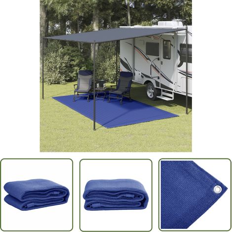 The Living Store Zeltteppich 250x450 cm Blau - Campingausrüstung - Zeltausrüstung - Outdoormatte - Gartenmatte - Wasserdichte Matte (1/5)