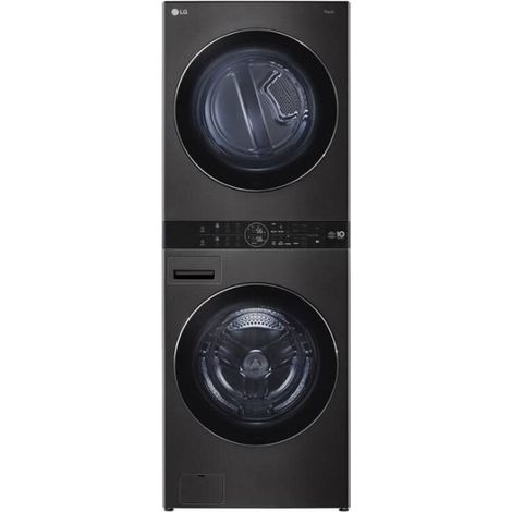 WashTower Colonna Bucato 17/16 Kg AI DD Classe E/D Pannello unificato, TurboWash360,Pompa di calore Nera