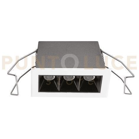 GFA1661 FARETTO AD INCASSO IN ALLUMINIO 3 LUCI LED 3000K 420LM 6W