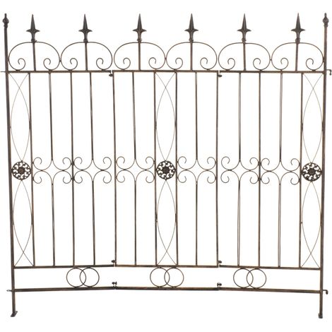 Recinzione per confine giardino 115x125 cm in metallo bronzo 100002950