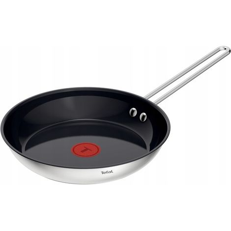 Padella TEFAL Nordica da 20 cm in acciaio, adatta a piani cottura a induzione e con rivestimento in ceramica.