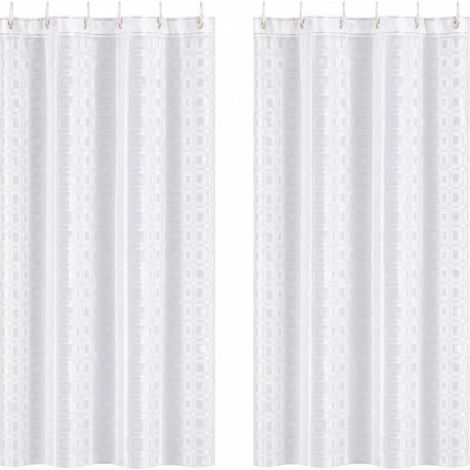 Lot de 2 Rideau de Douche Translucide Imprimé en PEVA avec 12 Anneaux Inclus - Longueur 180 x Hauteur 200 cm (1/3)