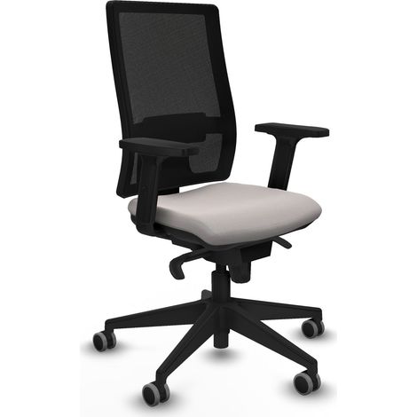 Horna sincro malla negra similpiel blanco brazos 2D base piramidal  ruedas 65mm engomadas (1/5)