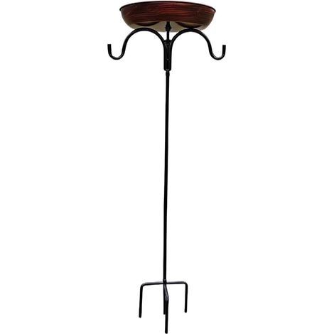 Baignoire pour oiseaux, piquet - Décoration de jardin résistante aux intempéries - Bain d'eau décoratif pour jardin, cour, patio, allée, pelouse, parc, colibri, pinson, perruche, conure, abeille (1/5)