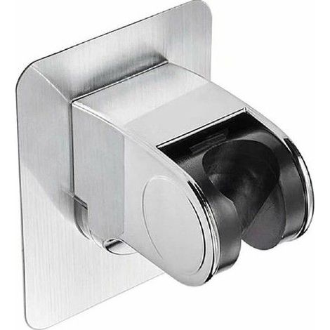 Support de douche mural réglable - Lot de 3 pièces - Autocollant et ventouse - Réglable à 45° (1/5)