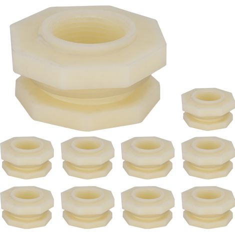 Lot de 10 raccords filetés pour réservoir d'eau et tour d'aquarium, adaptateurs 3/4 po (1/5)