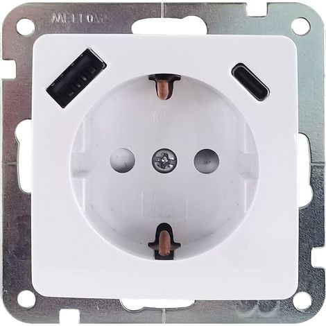 Unitec Steckdose mit USB A & C Monaco ultraweiß Elektrische Steckdosen & Buchsen (1/2)