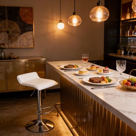 Chaise de petit-déjeuner, chaise pivotante de café, chaise de table et de salle à manger – une seule chaise de bar incluse (1/5)