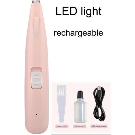Tondeuse électrique pour animaux de compagnie, rechargeable par USB et sans fil, pour chiens et chats : poils des pattes, des yeux et du visage. Rasage des poils des pattes. HKK (1/4)