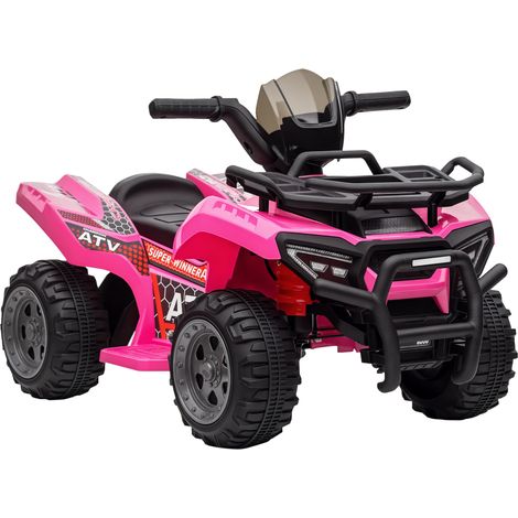 6V Kids Electric Ride on Car Toddlers Quad Bike All Terrain Vehicle Toy With Music for 18-36 months Pink