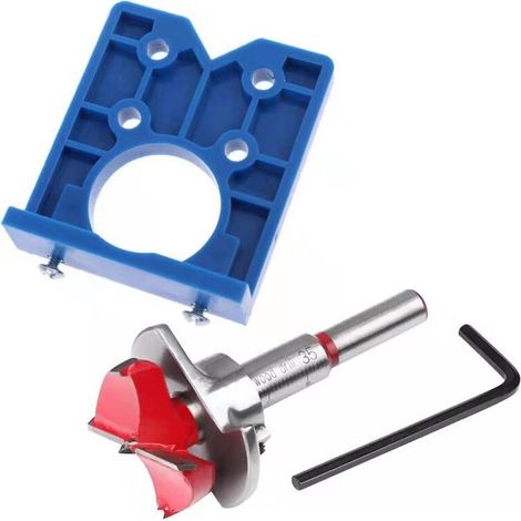 35MM Hinge Jig Concealed Hinge Drill Bit Sets Drill Locator Guide Tools for Cabinet Hinges and Mounting Plates,For Woodworking (1/5)