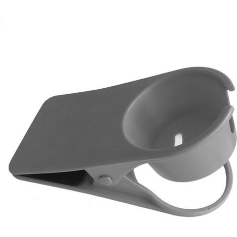 Porte-gobelet de bureau à pince, peu encombrant, grand support multifonctionnel pour bouteille de boisson, gris (1/5)