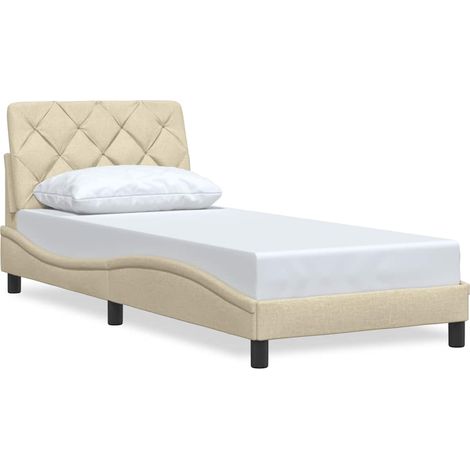 Maison Exclusive - Bettgestell ohne Matratze Creme 80x200 cm Stof (1/5)