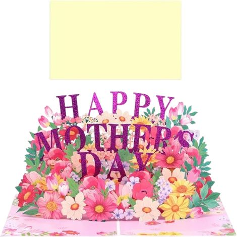 Carte pop-up pour la fête des mères : Carte 3D Lumières et Musique « Bonne fête des mères », Carte d'anniversaire 3D avec fleurs pour maman, Carte « Meilleure maman du monde » avec enveloppe de luxe (1/5)