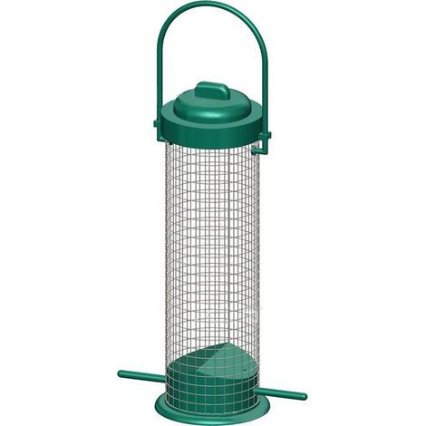 Mangeoire Oiseaux extérieur – 22,5 cm – pour cacahuètes – Métal résistant aux intempéries – Couvercle Amovible – Maille Fine – Flamingo (1/5)