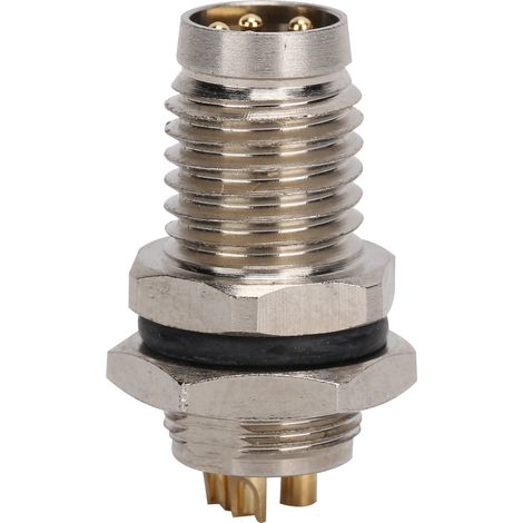 Connecteur M8 Aviation 4 broches, interface métallique, boîtier en laiton nickelé IP67 pour prise