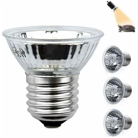 Lampe Chauffante Tortue 50W E27 Uva Uvb Ampoule à Spectre Complet Reptile Chauffage Ampoule Halogène Gradable Pour Lézard, Tortues D'Eau, Araignées, Grenouilles Ac 220-240V (4 Pièces) (1/5)