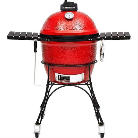 Barbecue en céramique gris 118x122cm – Chariot fonte avec roues – Thermomètre intégré – Système Divide & Conquer – Cuisson variée – Kamado Joe