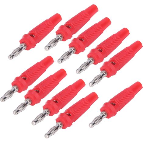 Packung mit 10 4-mm-Bananensteckern für Schweißgeräte, Ladegeräte und Generatoren (rot) (1/5)