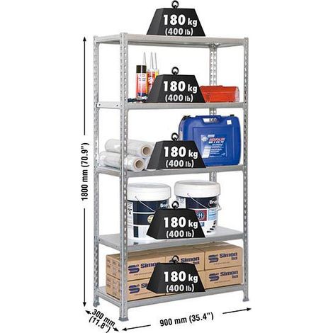 Metallregale KIT SIMONCLICK 5/300 VERZINKT/VERZINKT