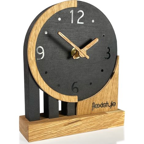 Schwarze Eiche, schwarze Standuhr aus Holz (1/5)