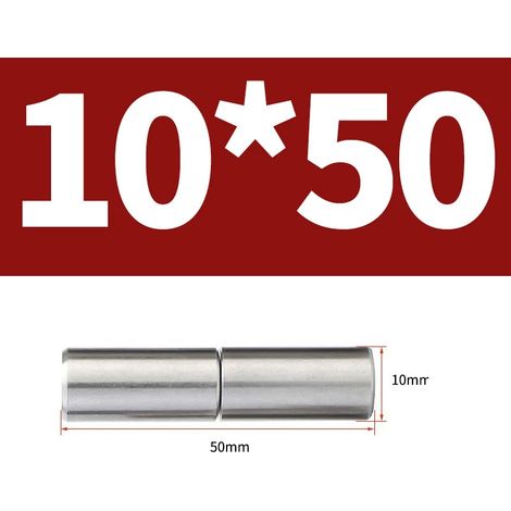 (10 x 50 mm - Lot de 2) Charnière de porte ronde à souder en acier inoxydable 304 A2, robuste, pour porte de placard ou industrielle. (1/5)