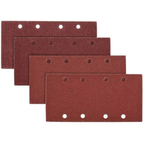 25x papier de verre - Abrasif ponceuse vibrante - Feuilles abrasives collantes avec crochet et scratch - Grain P 40/60/80/100-93 x 187 mm (1/5)